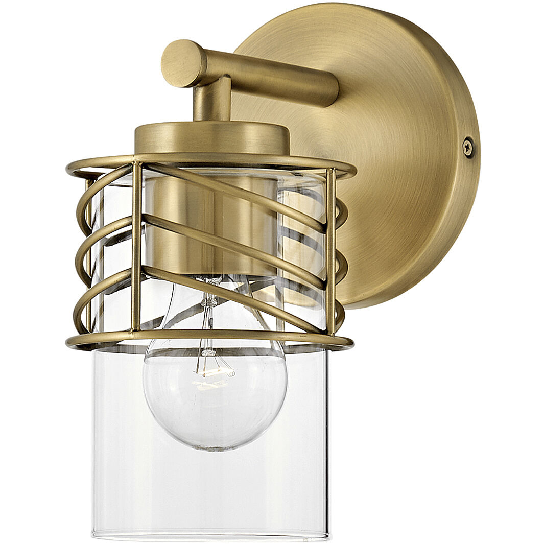 Della 1 Light 6.5 inch Lacquered Brass Vanity Light Wall Light