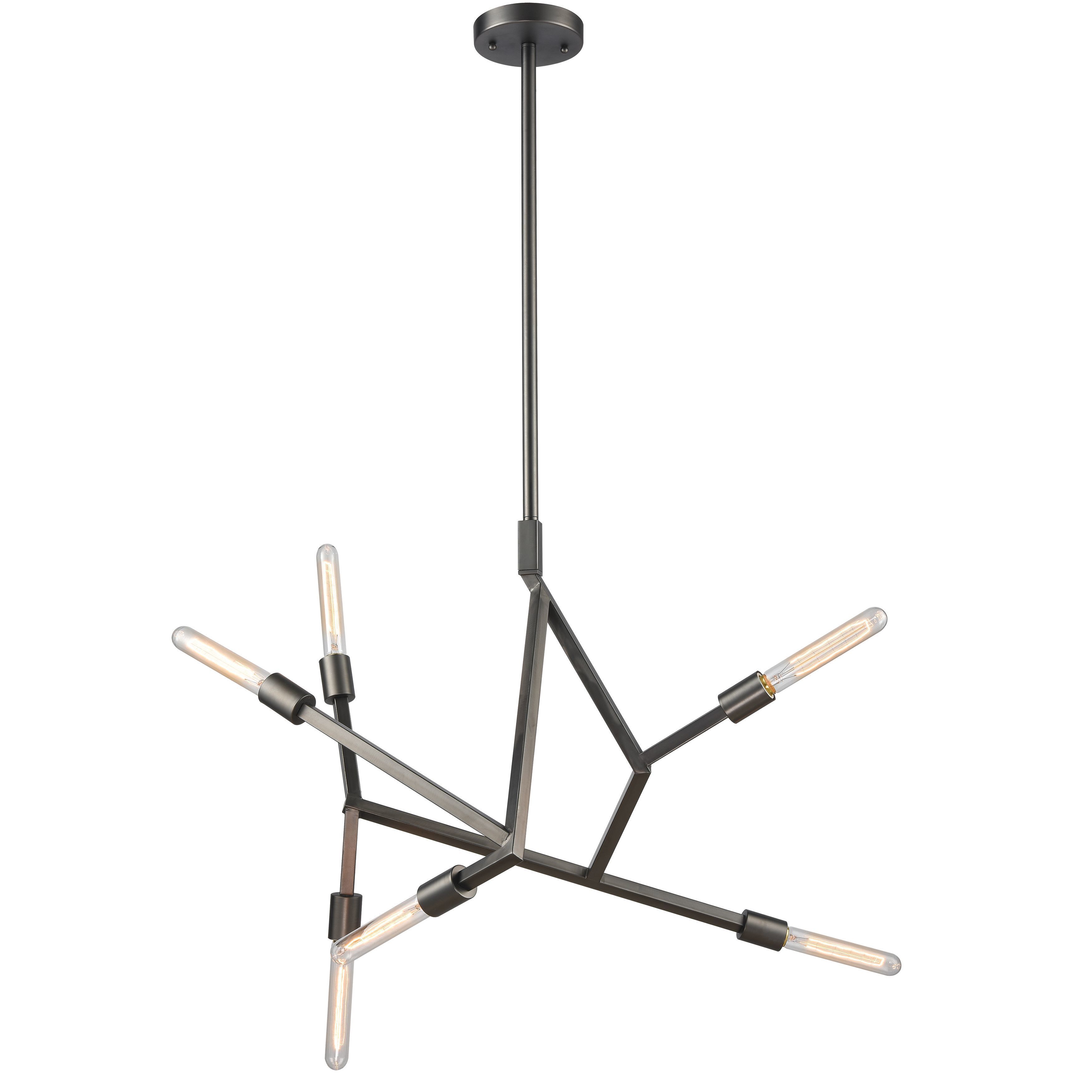 Freeform 6 Light 28 inch Graphite Chandelier Ceiling Light