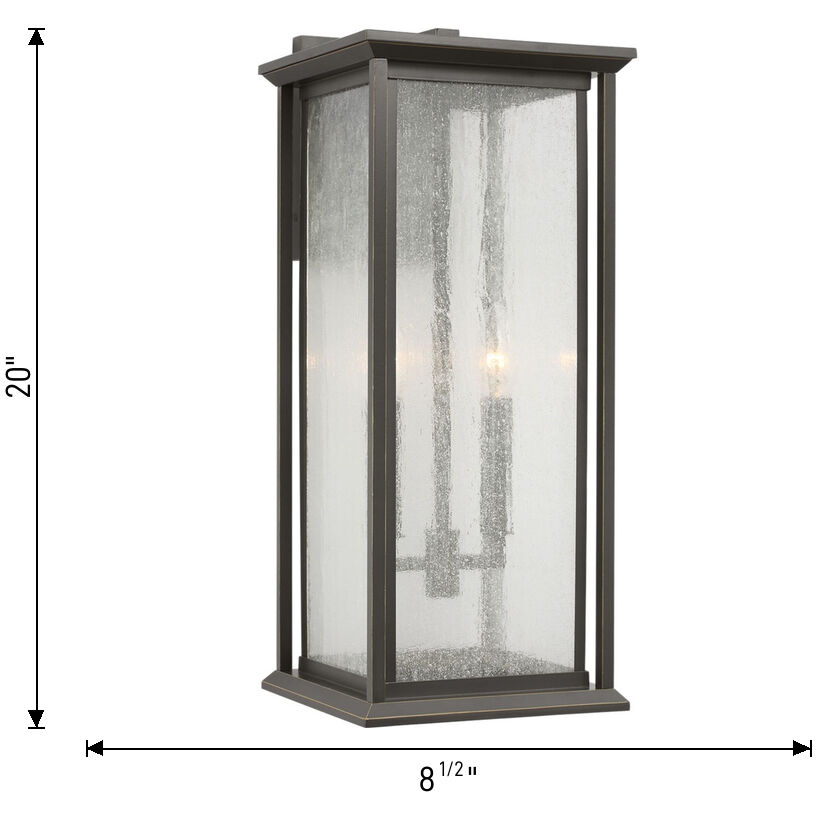 Audley 2 Light 20 inch Antique Bronze Outdoor Wall Lantern in Clear Glass, Large