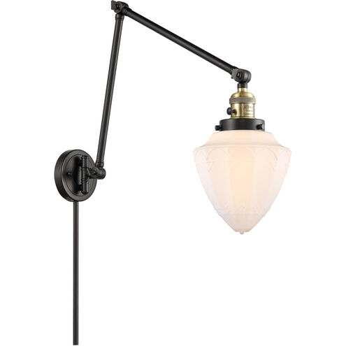 Franklin Restoration Bullet 32 inch 60.00 watt Black Antique Brass Swing Arm Wall Light