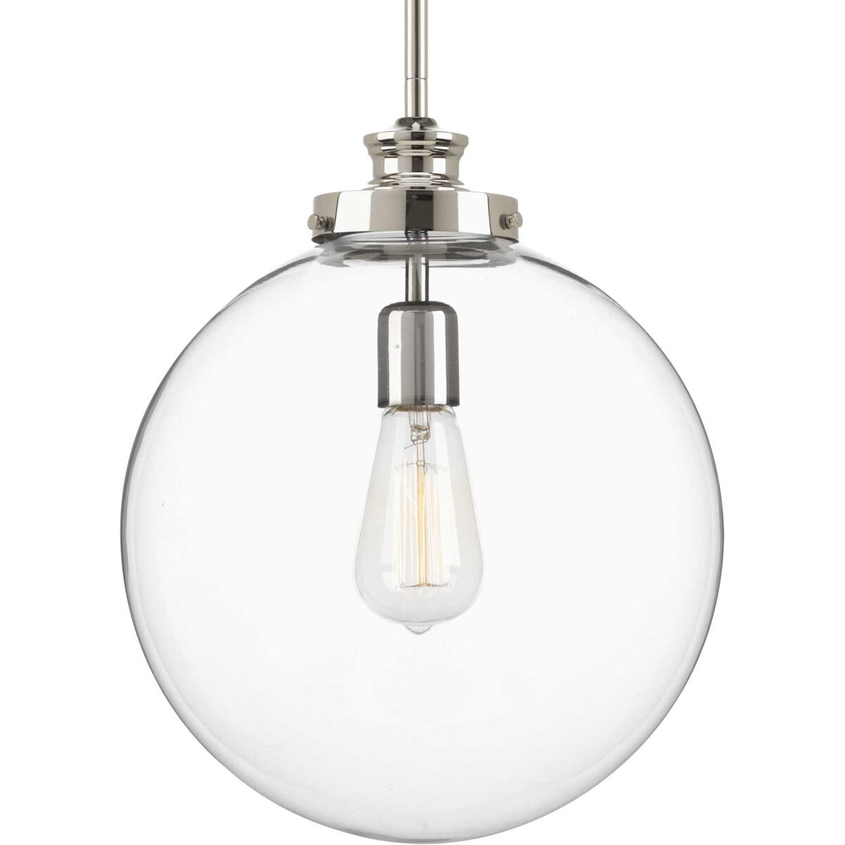 Penn 1 Light 12 inch Polished Nickel Pendant Ceiling Light, Large