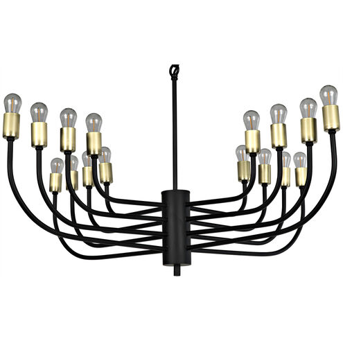 Claude 16 Light 46 inch Matte Black Chandelier Ceiling Light