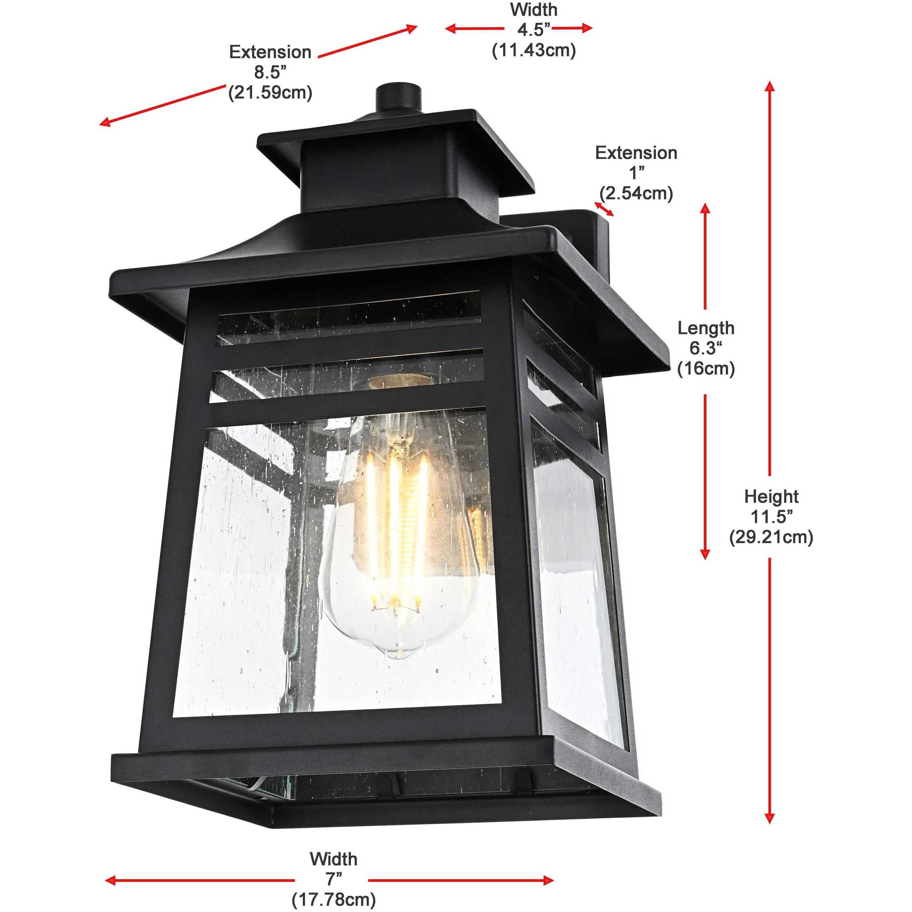 Bambrey 1 Light 11.5 inch Black Outdoor Wall Sconce