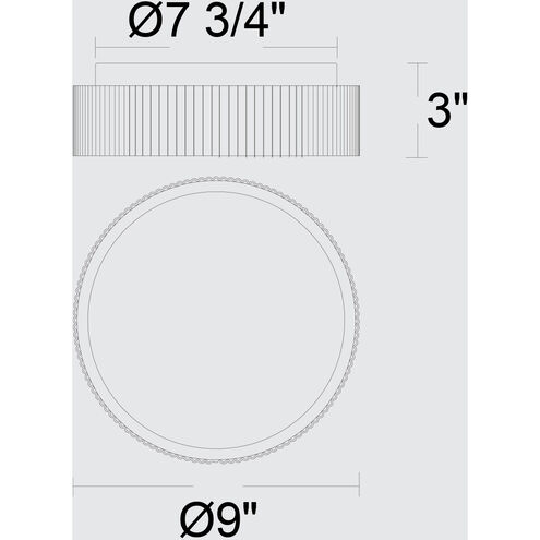 Channel LED 9 inch Painted Brass Outdoor Flush Mount
