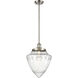 Franklin Restoration Bullet 1 Light 12 inch Brushed Satin Nickel Mini Pendant Ceiling Light in Incandescent, Seedy
