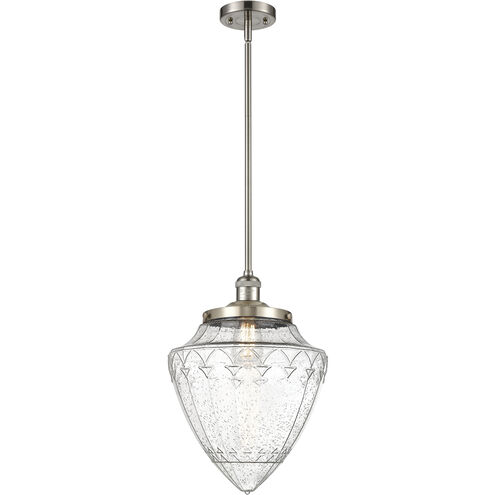 Franklin Restoration Bullet 1 Light 12 inch Brushed Satin Nickel Mini Pendant Ceiling Light in Incandescent, Seedy