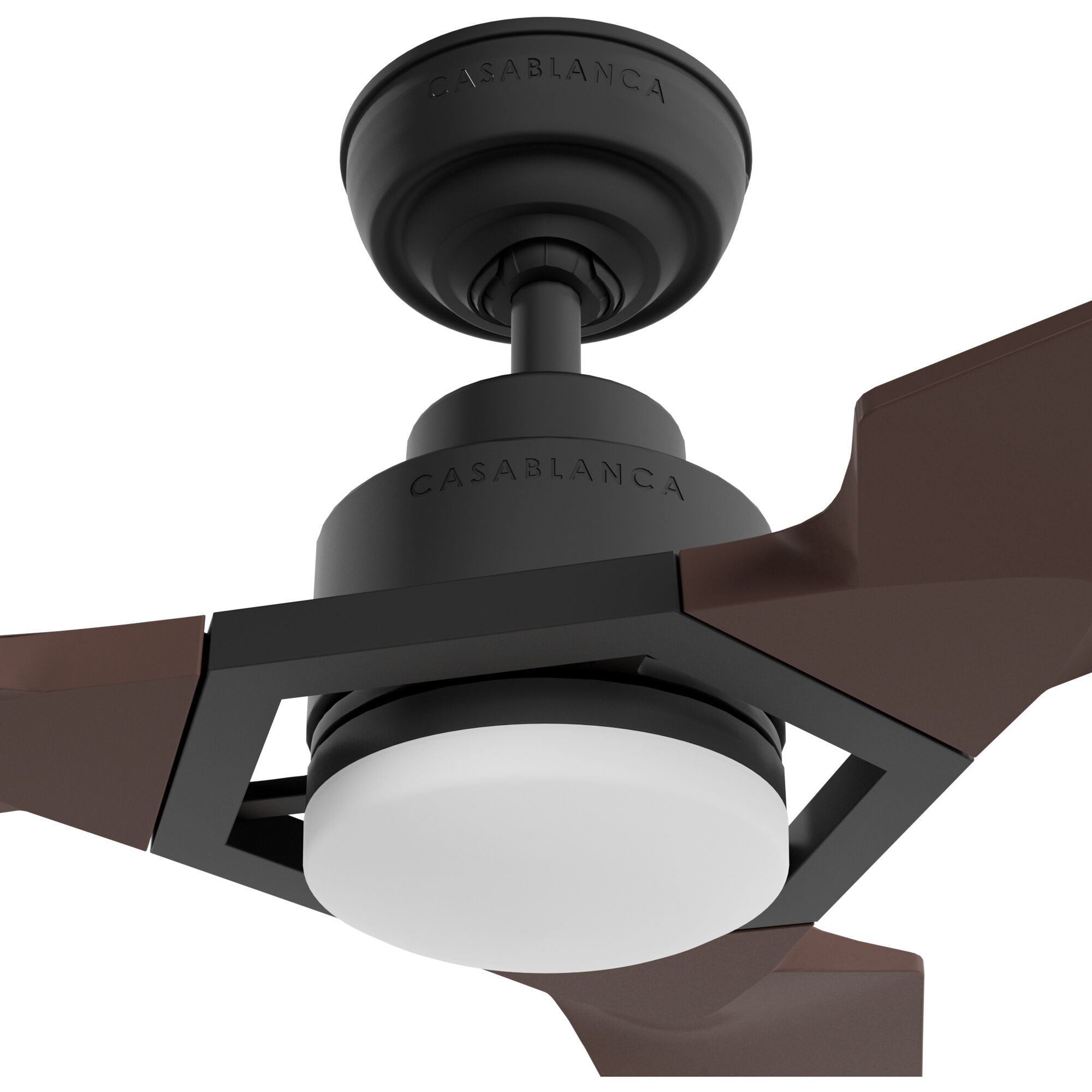 Eula 52 inch Matte Black with Chestnut Blades Outdoor Ceiling Fan