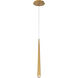 Cascade LED 1.5 inch Aged Brass Pendant Ceiling Light in Round, 19in.