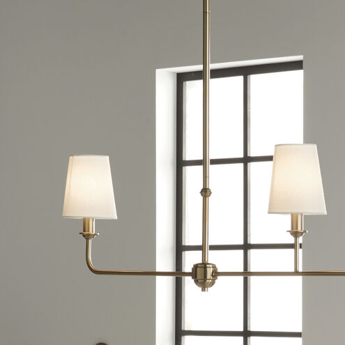Pallas 3 Light 4.5 inch Brushed Natural Brass Chandelier Linear Ceiling Light