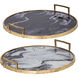 Anita Gold and Black Tray, Set of 2