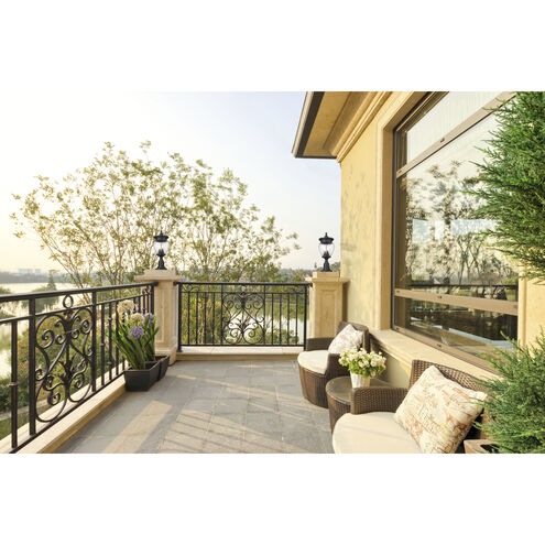 Davina 3 Light 22.25 inch Black Outdoor Pier Mounted Fixture in G9
