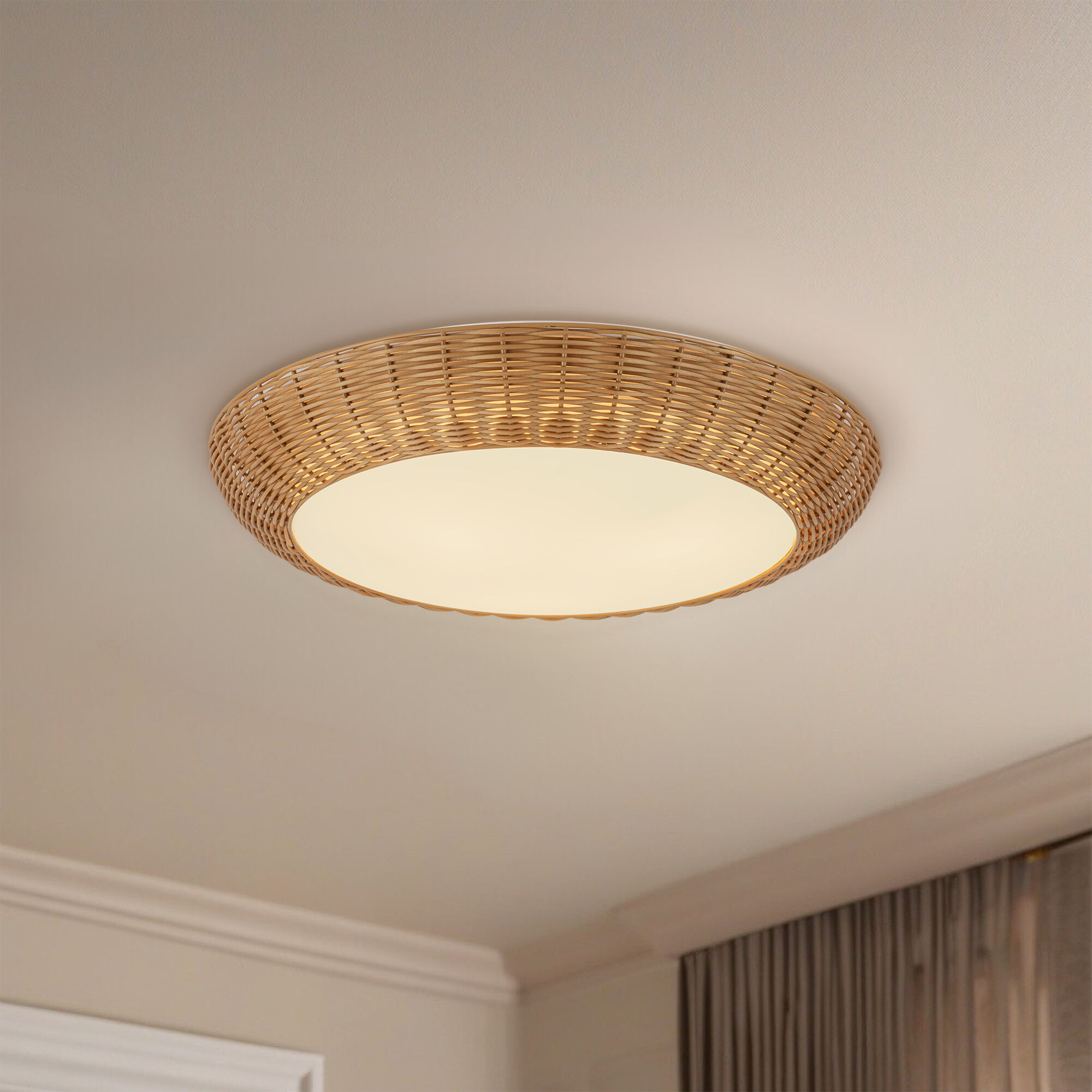 Alora Mood Merida 3 Light 20.75 inch Rattan Flush Mount Ceiling Light