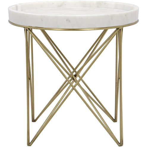 Prisma 24.5 X 24 inch Antique Brass Side Table