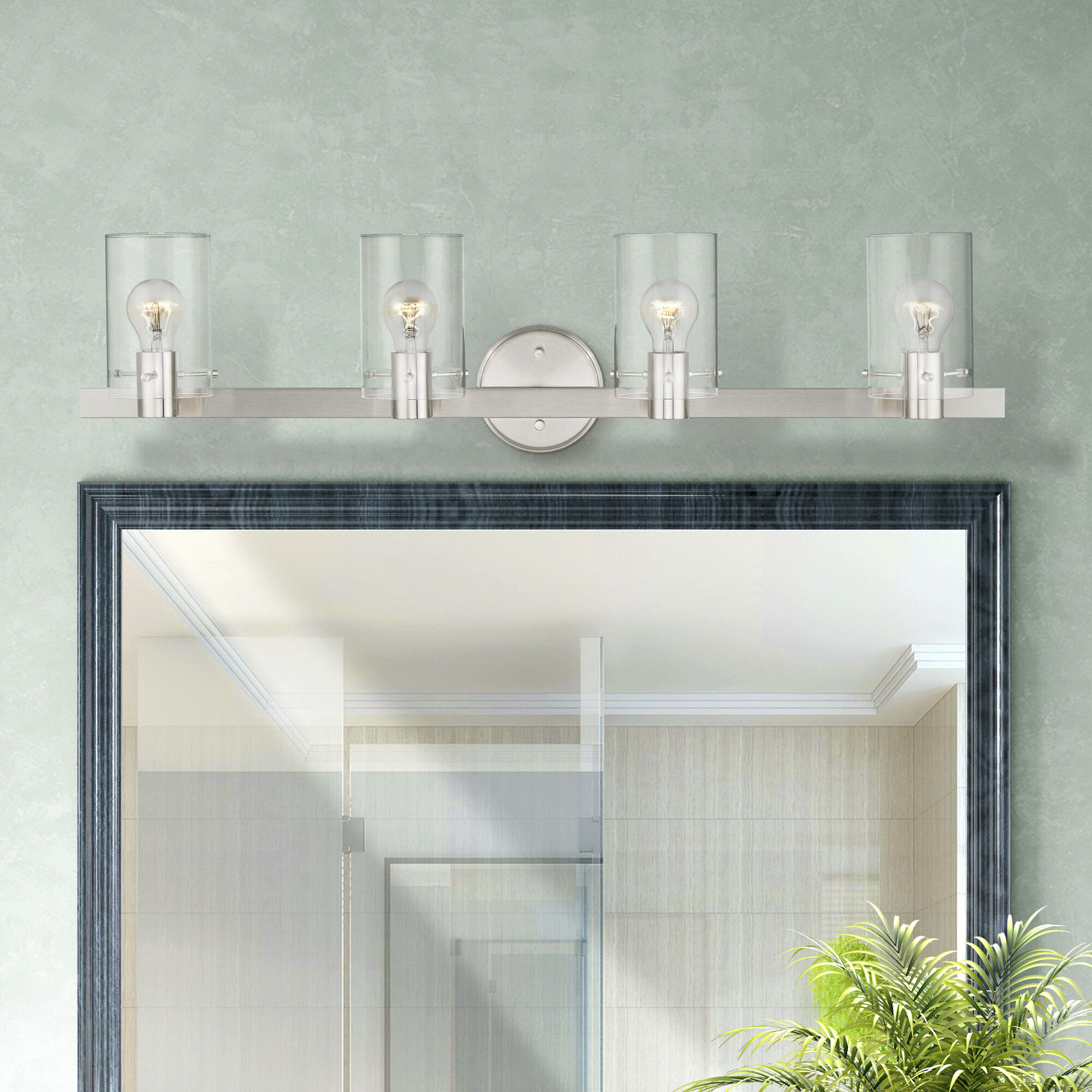 Munich 4 Light 36 inch Brushed Nickel Vanity Sconce Wall Light