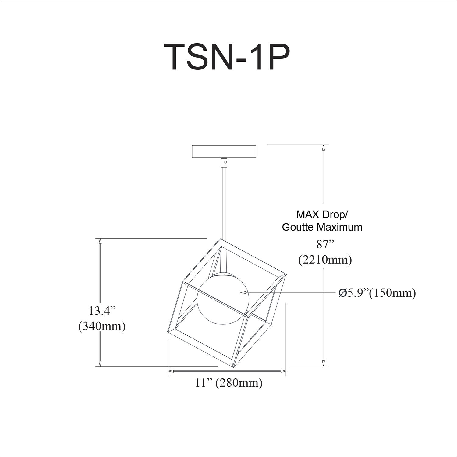 Thomson 1 Light 11 inch Matte Black Pendant Ceiling Light