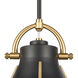 Urbanite 1 Light 9 inch Matte Black with Satin Brass Mini Pendant Ceiling Light in Matte Black/Satin Brass