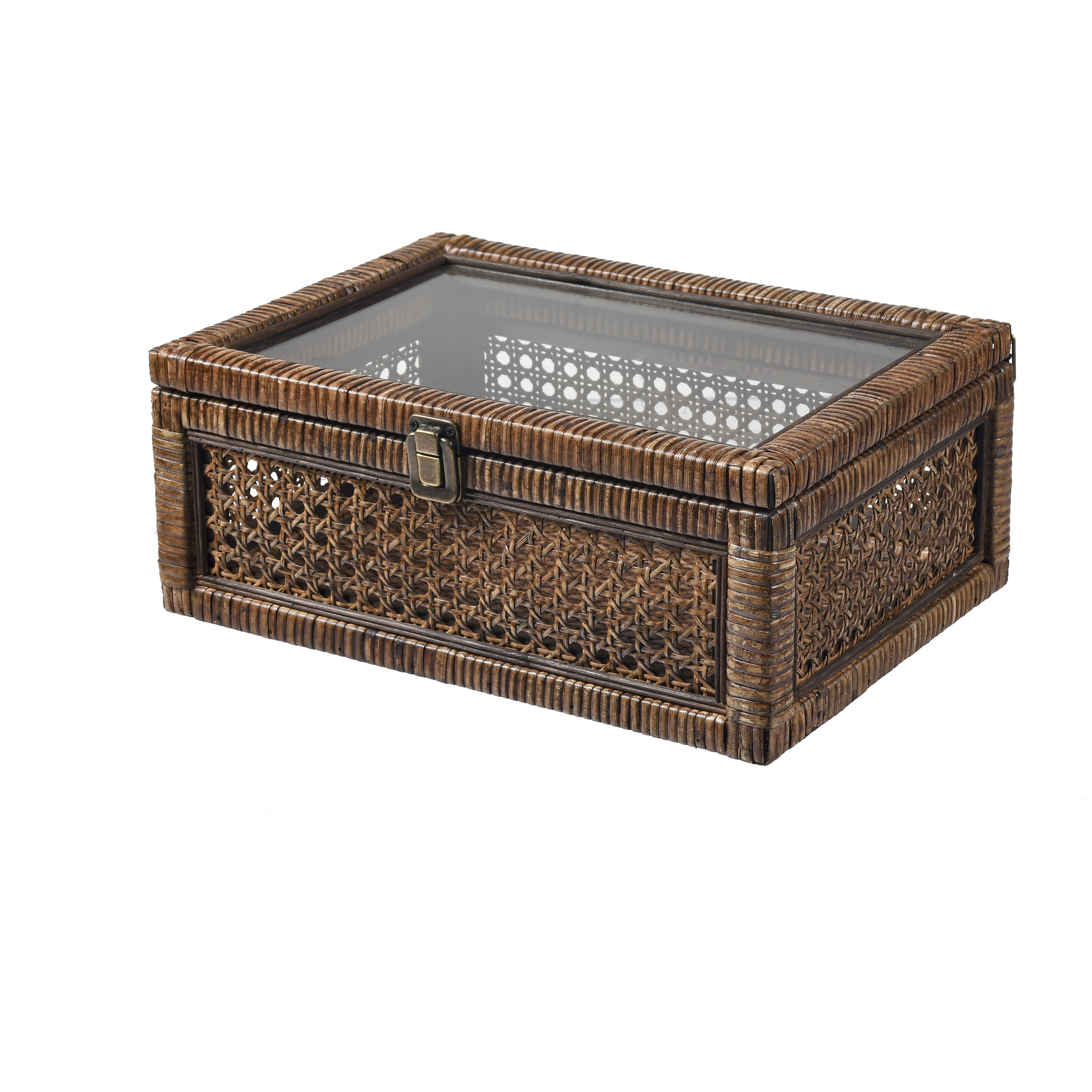 Bowman 13.5 X 9.5 inch Rich Brown with Clear and Aged Bronze Box, Set of 2