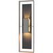 Shadow Box 2 Light 34 inch Coastal Burnished Steel Outdoor Sconce, Tall
