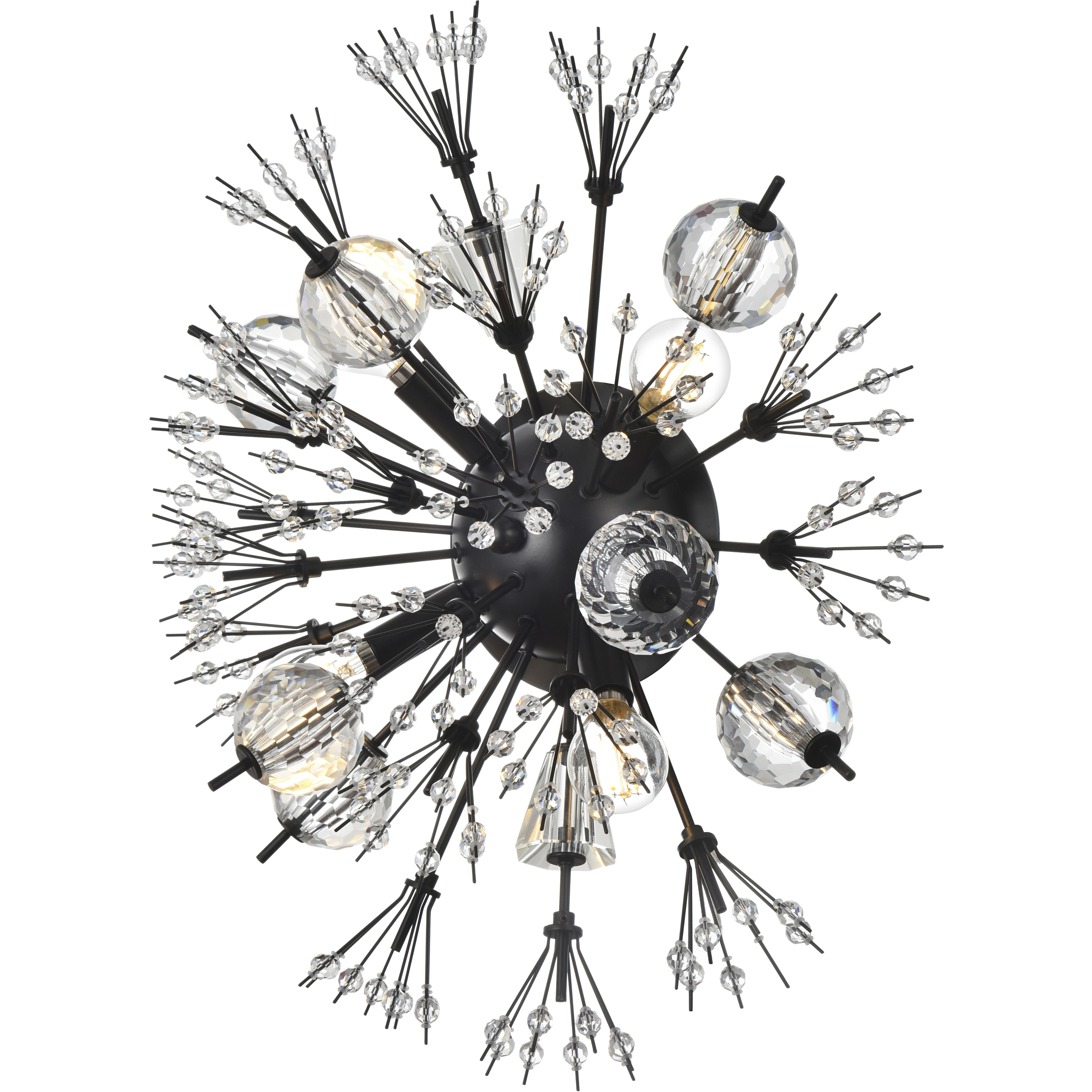 Vera 4 Light 14 inch Black Wall Sconce Wall Light, can be Flush Mounted