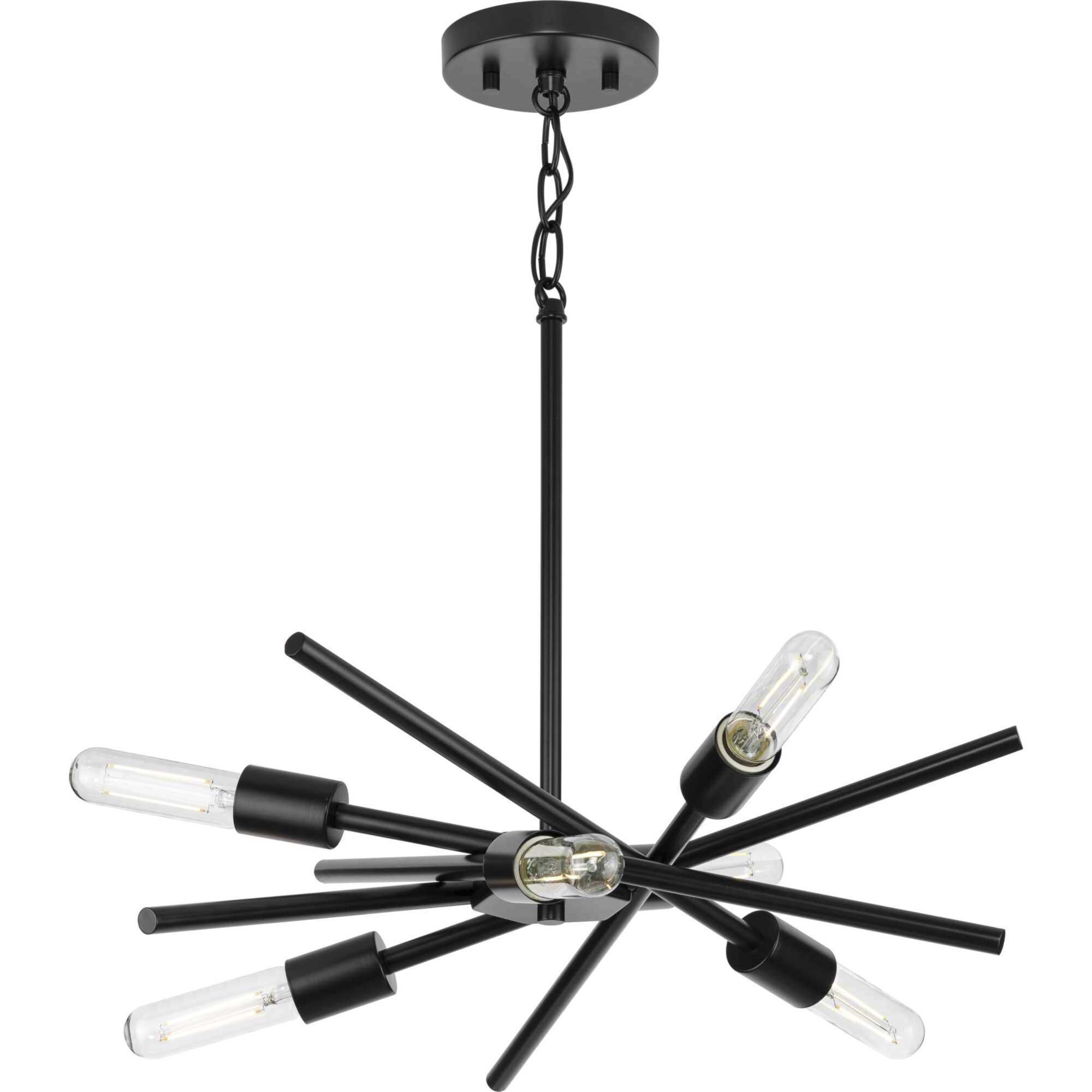 Astra 6 Light 22.57 inch Matte Black Chandelier Ceiling Light, Design Series