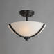 Deven 3 Light 14 inch Black Semi-Flush Mount Ceiling Light
