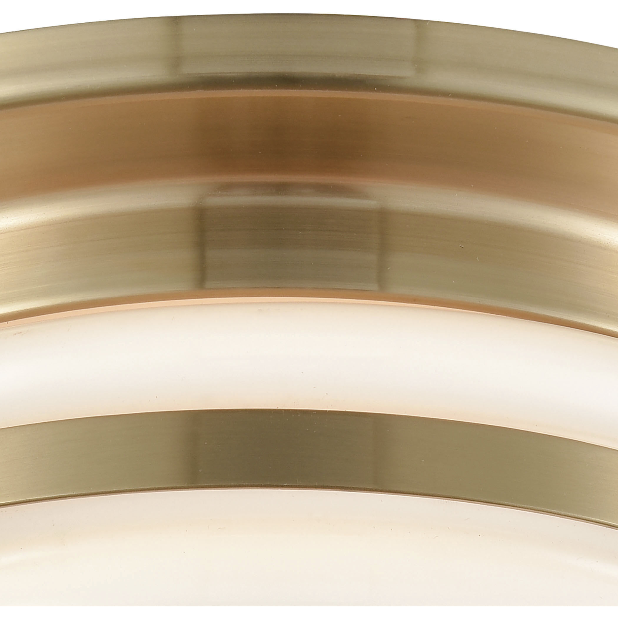 Riley 2 Light 12 inch Satin Brass with White Flush Mount Ceiling Light