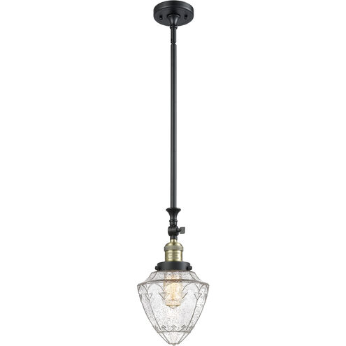 Franklin Restoration Bullet LED 7 inch Black Antique Brass Mini Pendant Ceiling Light in Seedy