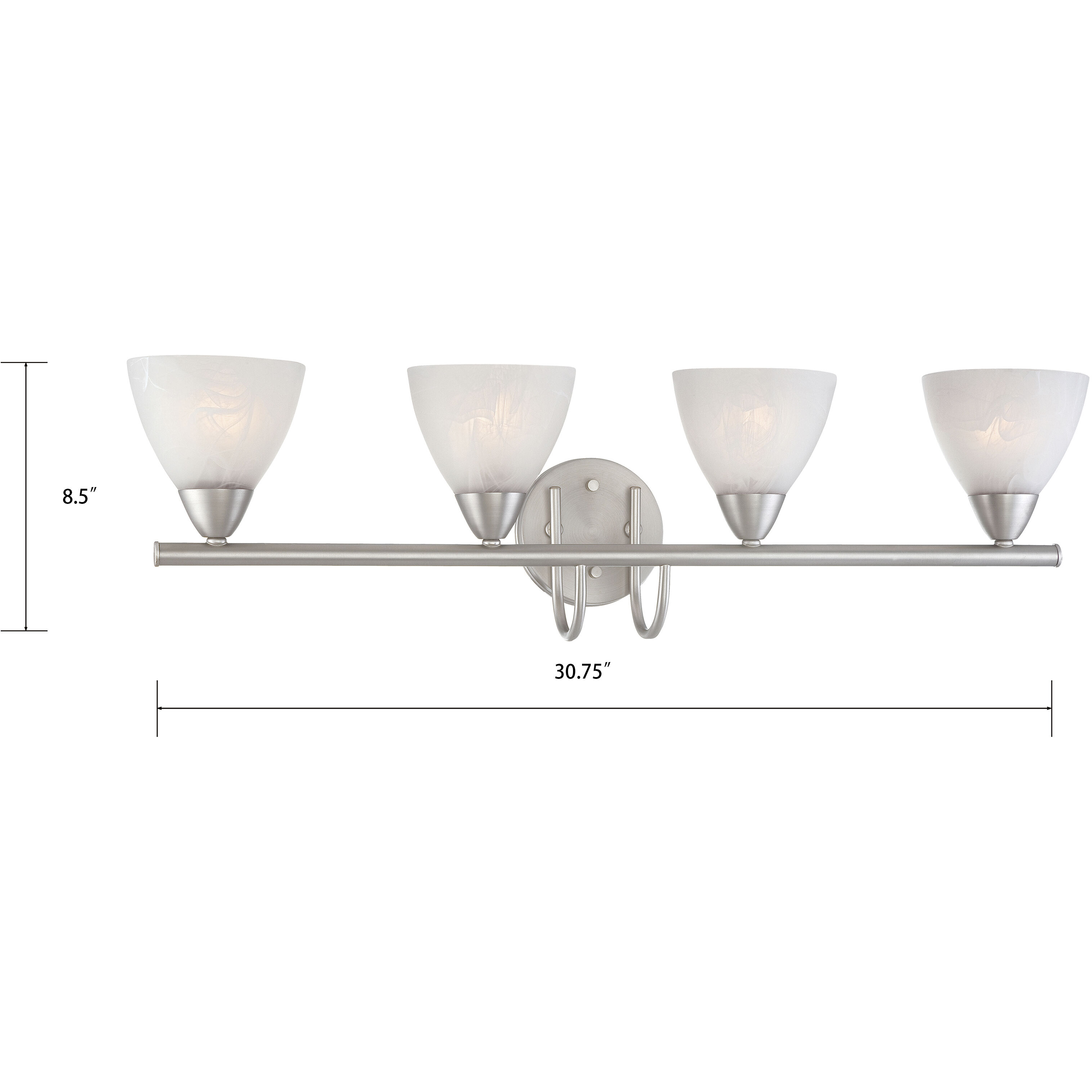 Tia 4 Light 30.75 inch Matte Nickel Vanity Light Wall Light