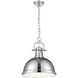 Yep Duncan 1 Light 14 inch Pewter Pendant Ceiling Light in Chrome, Large