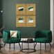 Abstract Collection Hand Painted Wood with Gold Leaf Wall Sculpture