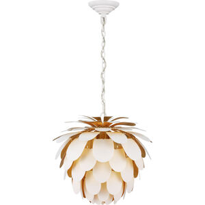 Chapman & Myers Cynara 1 Light 16.75 inch White and Gild Chandelier Ceiling Light in White with Gild, Small