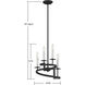 Monteray 4 Light 14 inch Black with Satin Nickel Pendant Ceiling Light