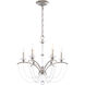Priscilla 6 Light Antique Silver Chandelier Ceiling Light in Optic, Adjustable Height