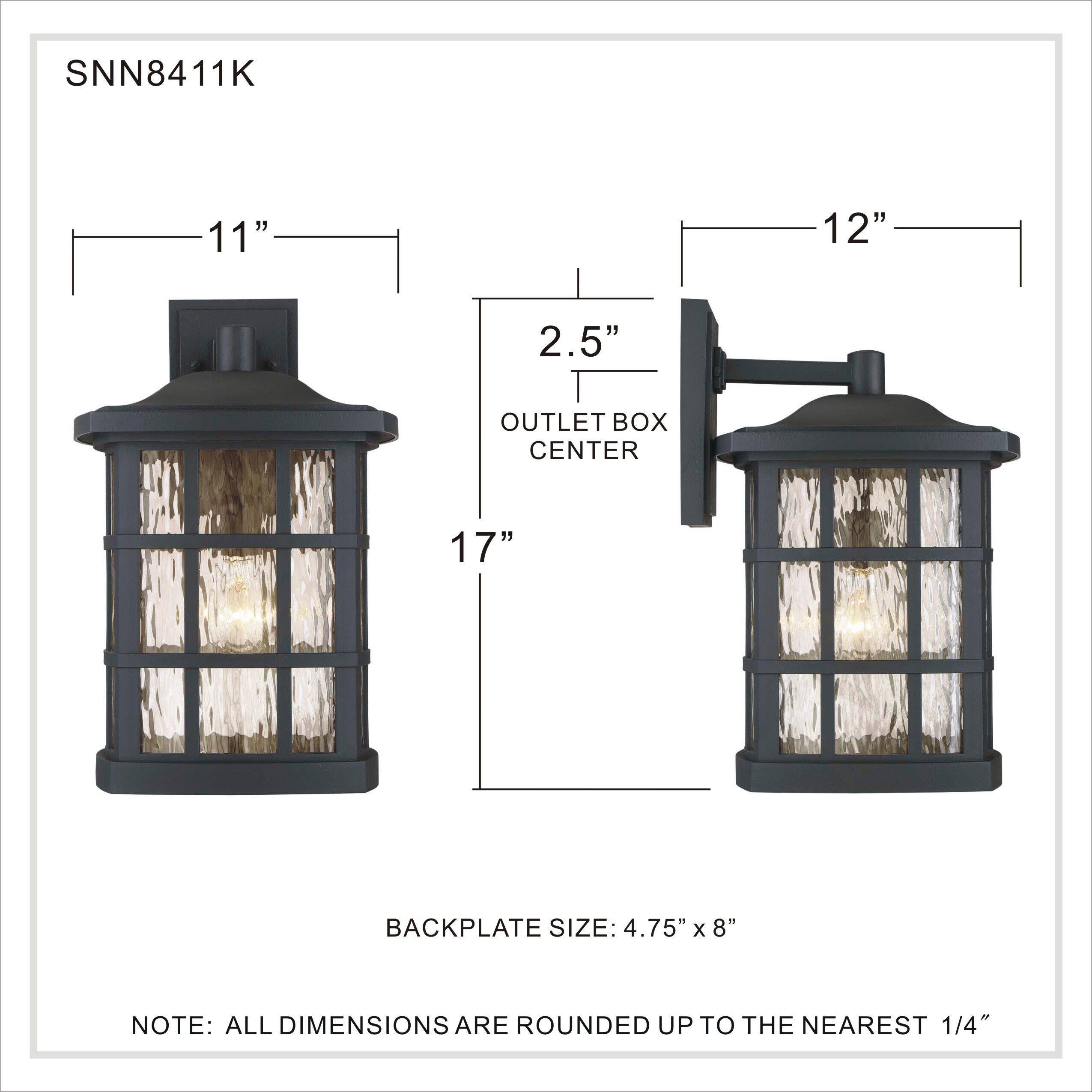 Stonington 1 Light 17 inch Mystic Black Outdoor Wall Lantern