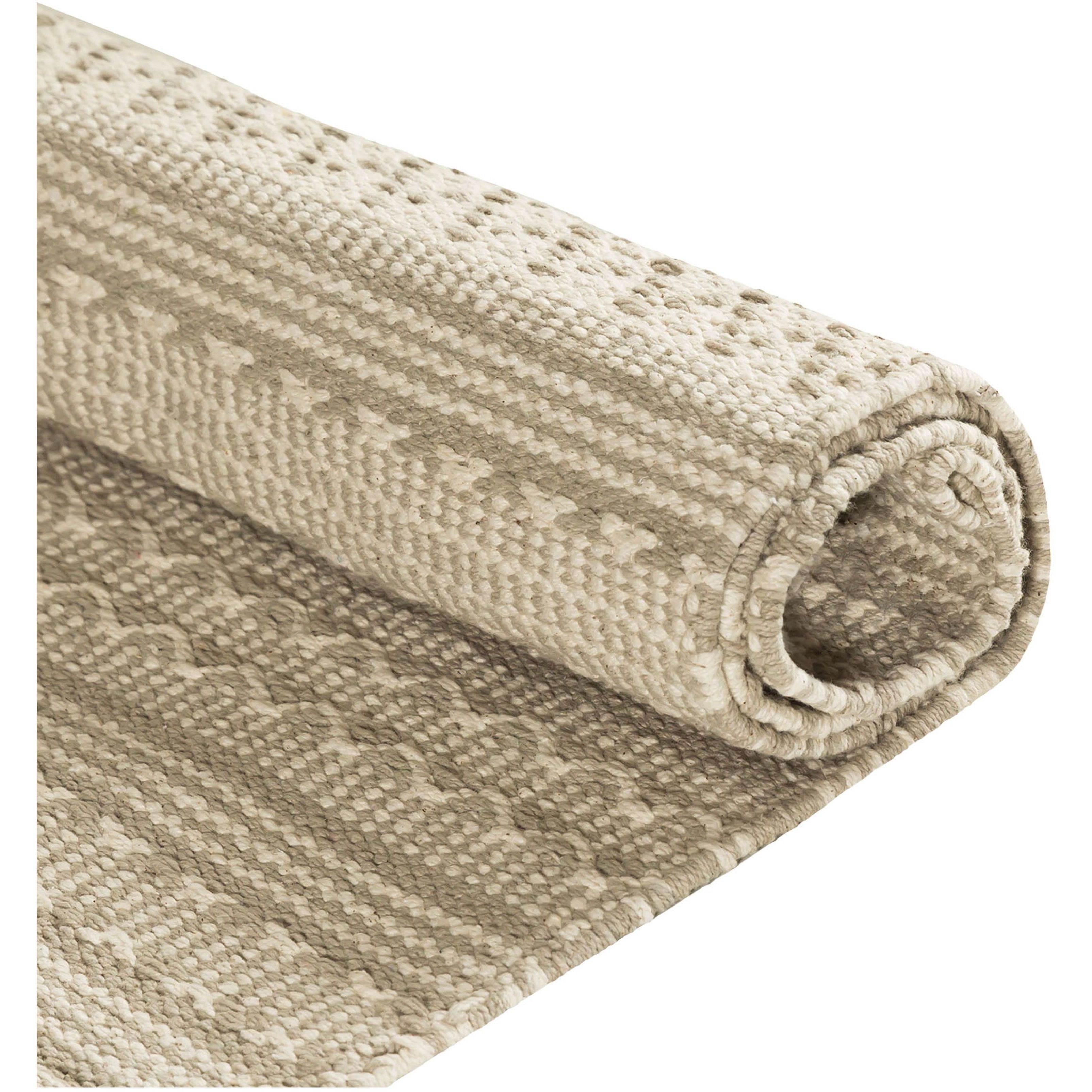 Sena 36 X 24 inch Beige with White Rug