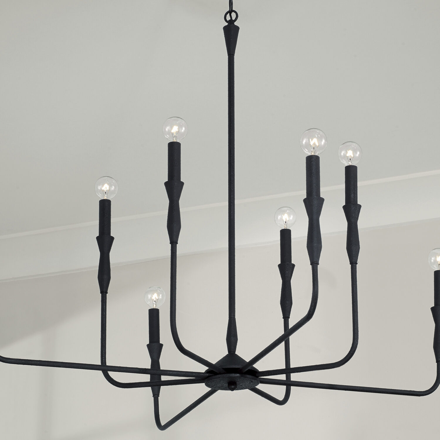 Paloma 8 Light 41 inch Textured Black Chandelier Ceiling Light