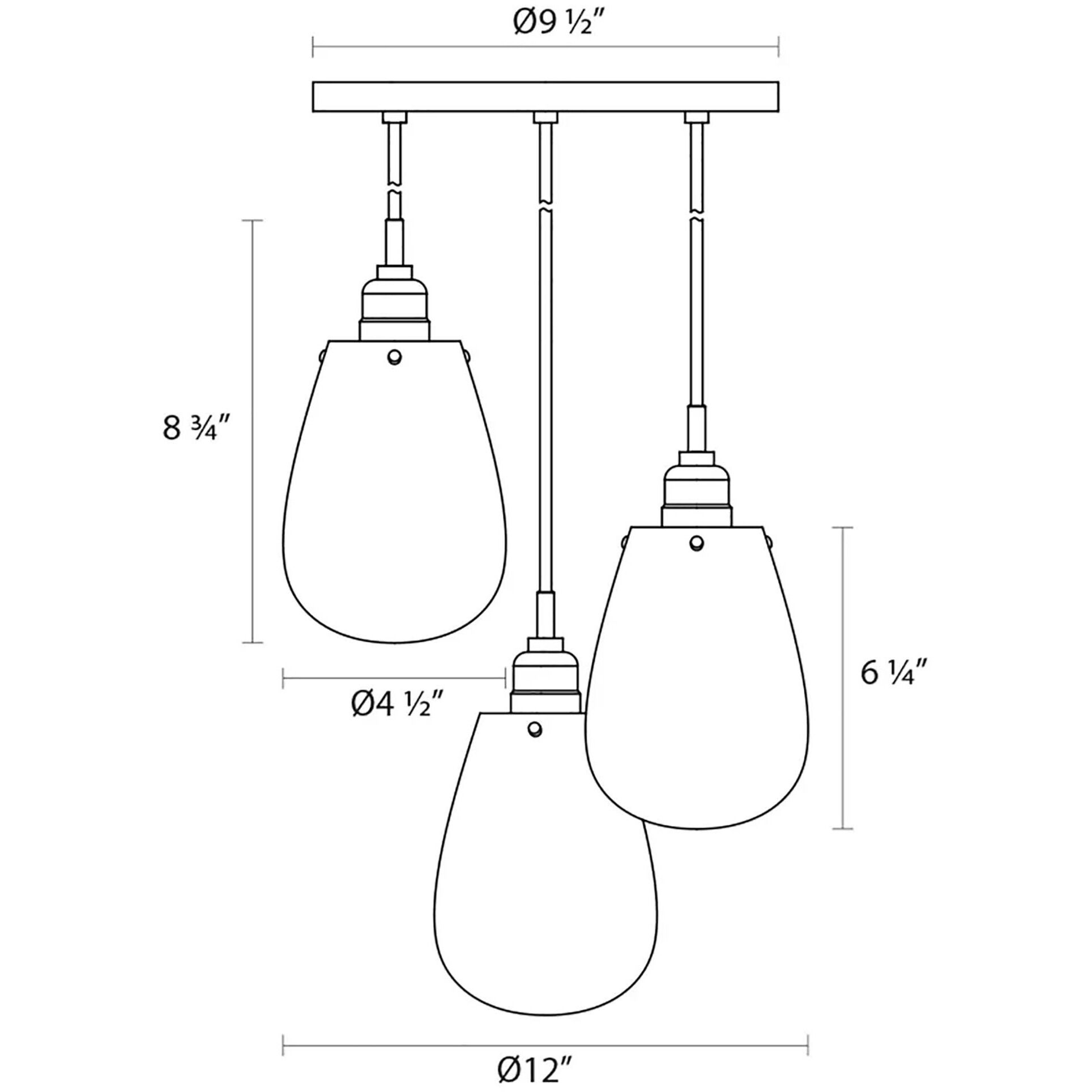Chelsea 3 Light 12 inch Satin Black Pendant Ceiling Light