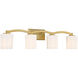 Whitney 4 Light 33 inch Warm Brass Bathroom Vanity Light Wall Light