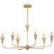 Aurelia 6 Light 40 inch Contemporary Gold Leaf and Contemporary Gold Chandelier Ceiling Light