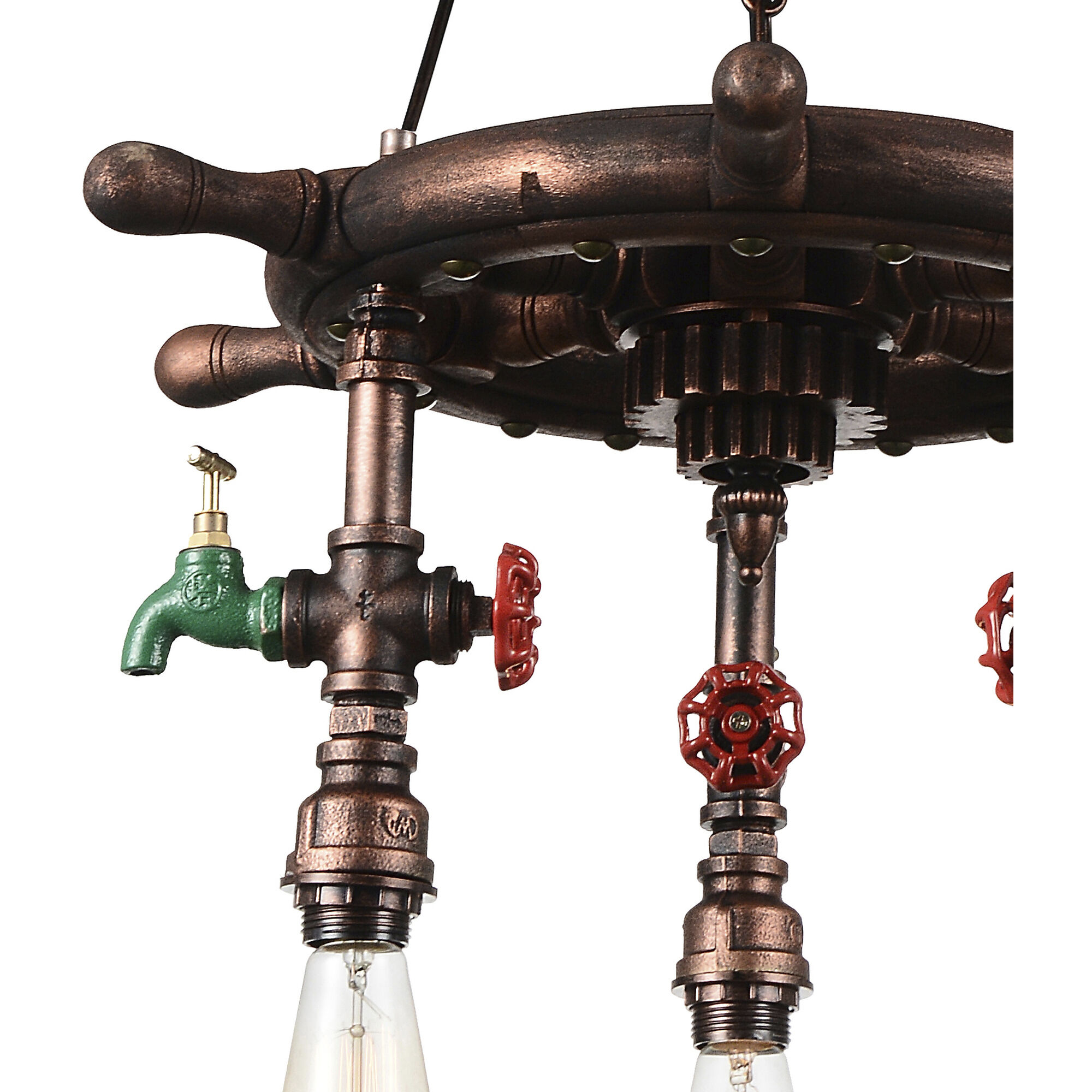Manor 3 Light 22 inch Speckled copper Down Chandelier Ceiling Light