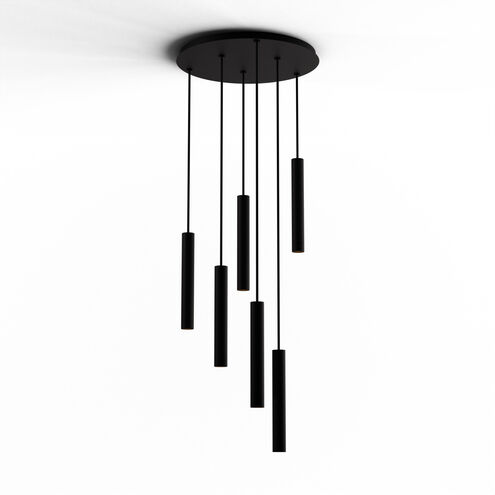 Combi LED 18 inch Matte Black Pendant Ceiling Light, Suspension / Flush Mount 2-in-1