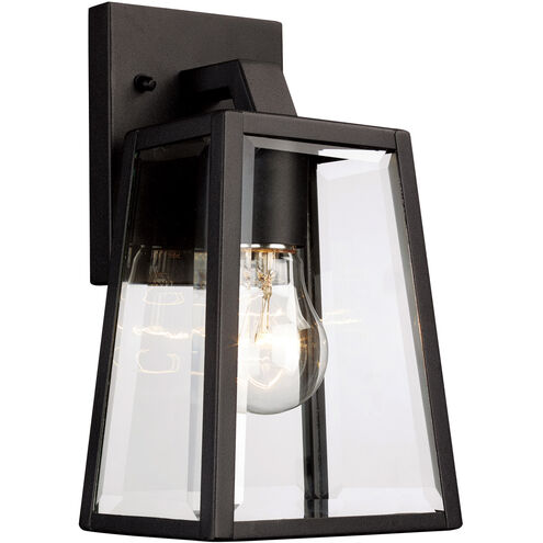 Obsidian 1 Light 10 inch Black Outdoor Wall Lantern