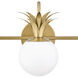 Palma 3 Light 24 inch Heritage Brass Vanity Light Wall Light