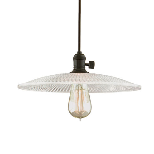 Heirloom 1 Light 10 inch Old Bronze Pendant Ceiling Light in Ribbed Clear Glass, GS4, No