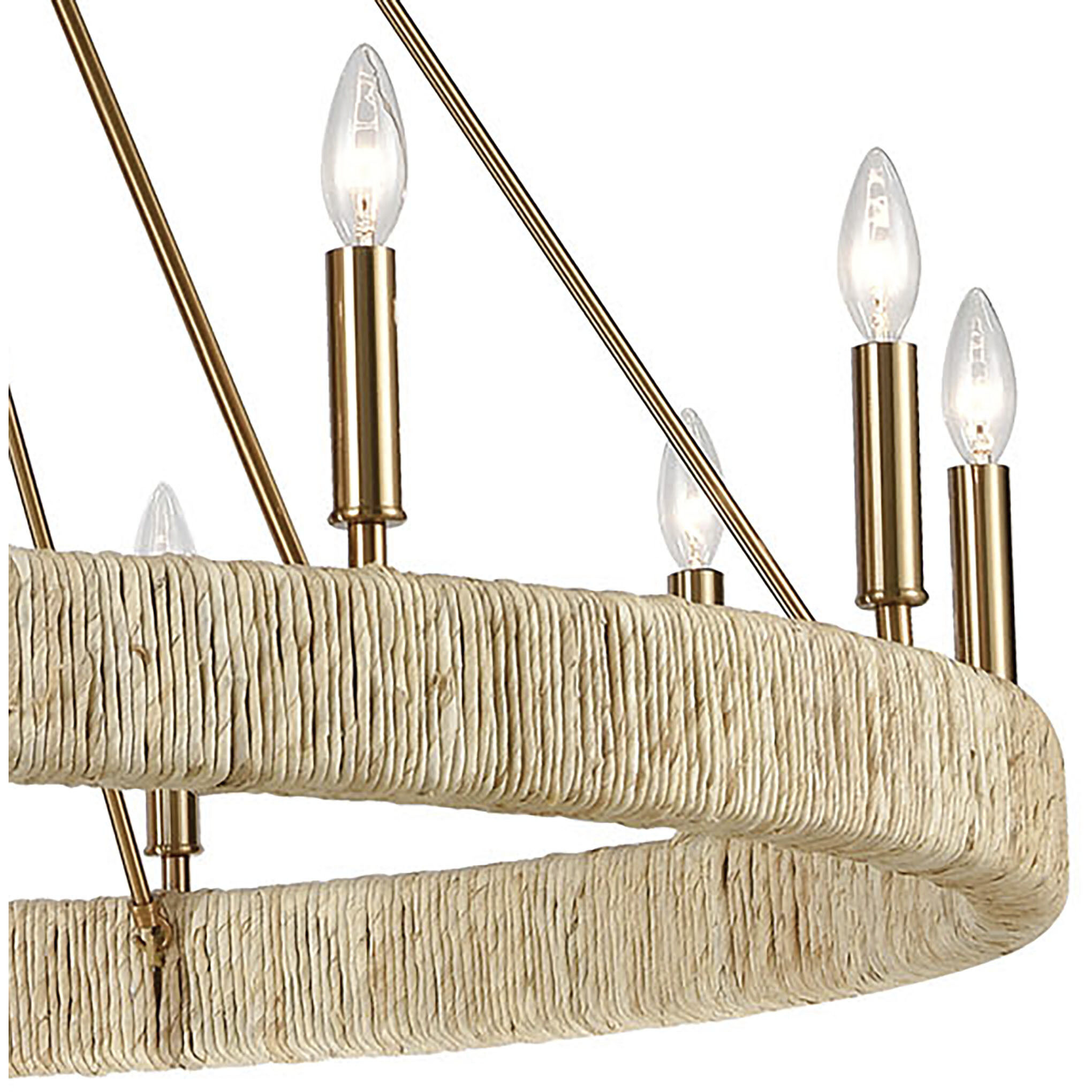 Abaca 12 Light 48 inch Satin Brass Chandelier Ceiling Light