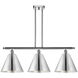 Ballston Cone 3 Light 39 inch Polished Chrome Island Light Ceiling Light