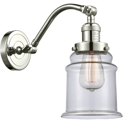 Franklin Restoration Canton 1 Light 7 inch Polished Nickel Sconce Wall Light in Clear Glass, Franklin Restoration
