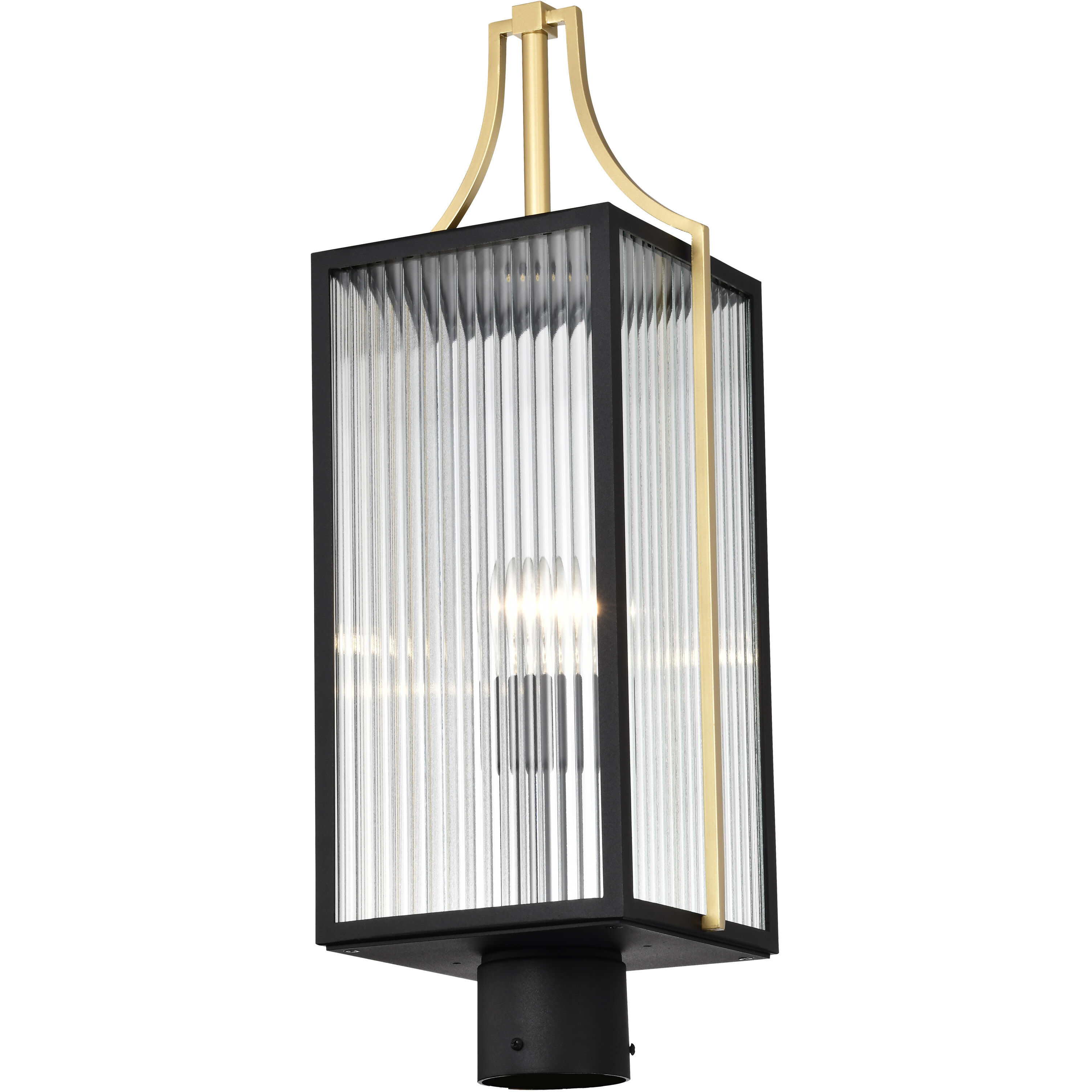 Holden 24.38 inch Black and Gold Outdoor Post Light