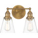 Barwell 2 Light 15 inch Oxidized Aged Brass Bath Vanity Light Wall Light