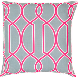 Taylor 22 inch Medium Gray, Bright Pink, White Pillow Kit
